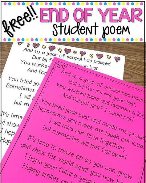 Why I Don't Give My Students End of Year Gifts - Mrs. Winter's Bliss My Teacher Likes To Say Activities, School Is Out Quotes, Poem From Teacher To Student, Student Gifts From Teacher End Of Year, Letter To Students, Teacher Images, Teacher End Of Year, Owl Classroom, Gifts For Students