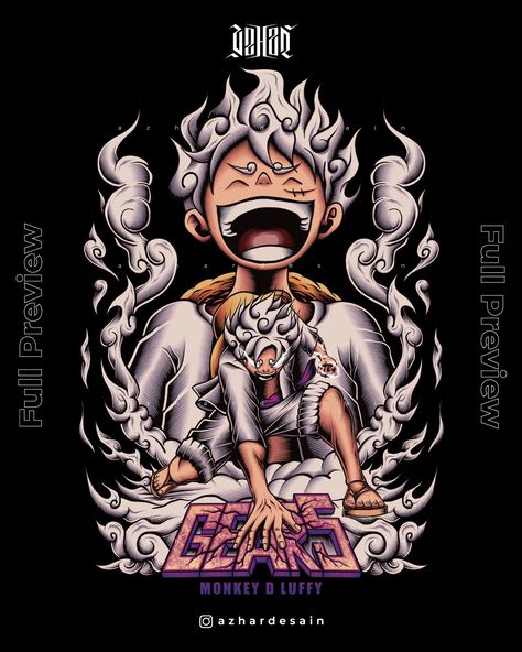 Luffy Gear 5, Cool Design for T-shirt Luffy Gear 5 Shirt Design, Luffy Gear 5 Design, Luffy Gear 5 Tshirt Design, Design For T Shirt Print, Luffy Tshirt Design, One Piece T Shirt Design, One Piece Tshirt Design, Luffy Illustration, Anime Design For Shirt