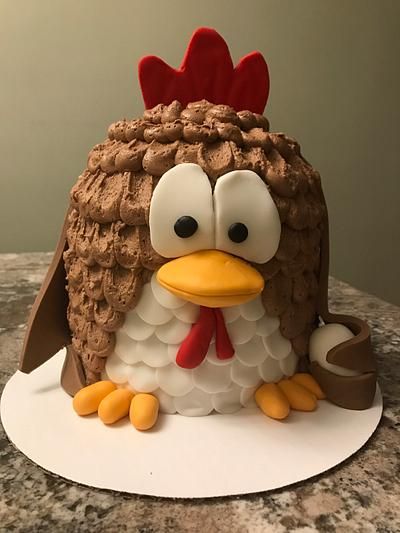 Chicken Birthday Cake, Rooster Cake, Motorcycle Birthday Cakes, Chicken Cakes, Chicken Cupcakes, Cake Challenge, Chicken Birthday, Farm Birthday Cakes, Chicken Cake