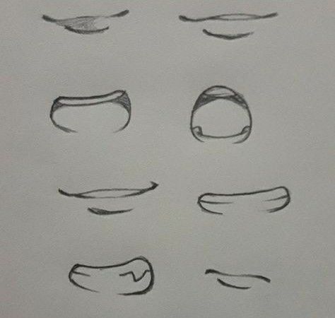 Anime Mouth Drawing, Beautiful Pencil Drawings, Anime Mouths, Mouth Drawing, Lips Drawing, Sketches Tutorial, Drawing Expressions, Easy Drawings Sketches, Anime Drawings Tutorials