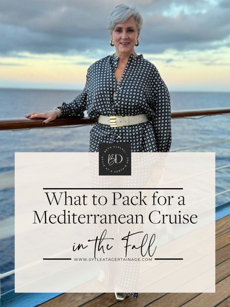 What to Pack for a Mediterranean Cruise in the Fall Mediterranean Cruise Packing List Fall, Packing For A Mediterranean Cruise, Western Mediterranean Cruise, What To Wear On Mediterranean Cruise, Packing For Mediterranean Cruise Fall, Mediterranean Cruise Outfits Fall, Mediterranean Cruise Outfits Spring, Mediterranean Cruise Outfits, Packing List For Cruise