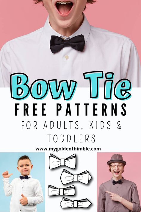 Bow Tie Pattern for Adults and Kids. Free Pattern & Tutorial. Leather Bow Tie Pattern, Bowtie Pattern Free For Men, Men’s Bow Tie Pattern, Free Bow Tie Pattern, Baby Bow Tie Pattern, How To Make Bow Ties For Men, Bow Tie Sewing Pattern Free, How To Make A Bow Tie For Men, How To Make A Bow Tie With Fabric