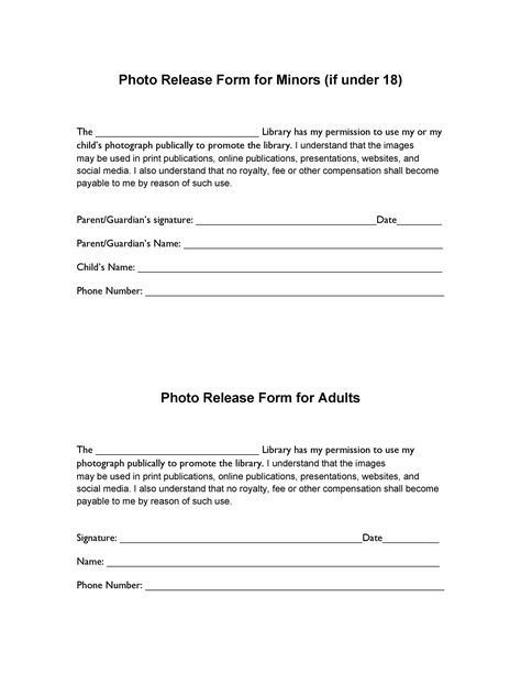 53 FREE Photo Release Form Templates [Word, PDF] ᐅ TemplateLab Photo Release Form Free School, Daycare Photo Release Form, Photo Release Form Free, Daycare Forms Printable Free, Photo Release Form, Photography Business Forms, Photography Freebies, Photography Release Form, Daycare Forms