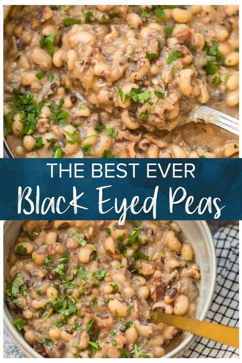 Black Eyed Peas (Stovetop) Recipe - The Cookie Rookie® Black Eyed Pea Recipes Southern, Dutch Oven Black Eyed Peas Recipe, Stovetop Black Eyed Peas, Black Eyed Peas Stove Top, Best Blackeyed Pea Recipes, No Soak Black Eyed Peas, Black Eyed Peas No Meat, Bacon Black Eyed Peas, Creamy Black Eyed Peas Recipe