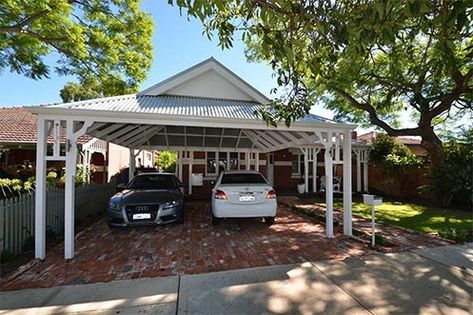 Building A Carport, Carport Kits, Carport Plans, Pergola Carport, Double Carport, House Fence Design, Building A Garage, Carport Garage, Carport Designs