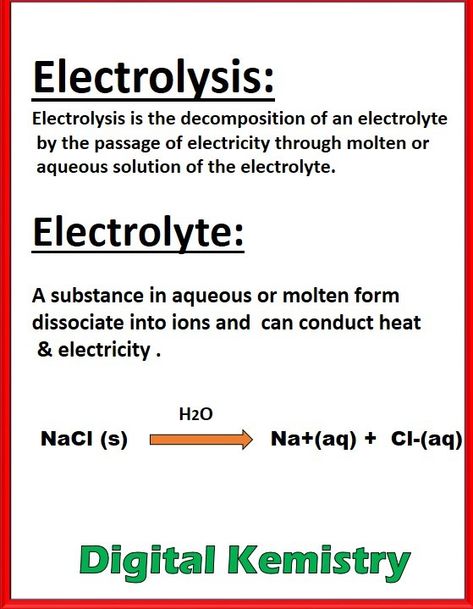 What is Electrolytic cell | Definition,Construction and working of Eletrolytic cell What is Electrolysis and Electrolyte with examples. Cell Definition, Electrochemical Cell, Science Fair Board, Organic Chemistry Study, Redox Reactions, Learn Physics, Teaching Chemistry, Chemistry Lessons, Money Hacks