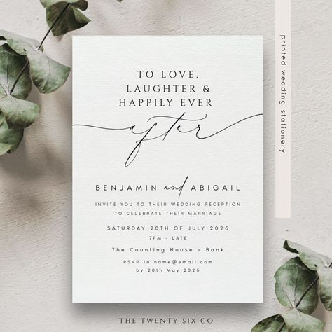 Invitations To Reception Only, We Eloped Reception Invitations Elopement Party, Post Wedding Reception Invitations, Invitation To Wedding Reception Only, Wedding Dance Invitations Only, Wedding Invite Design Ideas, Reception Wedding Invitations, All White Wedding Invitations, Wedding Dinner Invitation Card