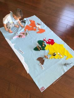 Montessori Felt Map of World Continents تصنيف الحيوانات, Ochrana Prírody, Homeschool Materials, Montessori Geography, Maluchy Montessori, Geography For Kids, Montessori Diy, Montessori Homeschool, Maps For Kids