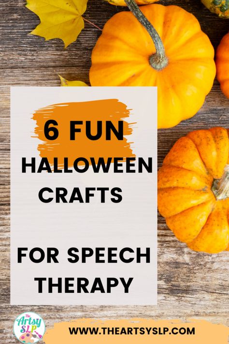 Halloween is a fun and exciting time for many elementary students. These Halloween projects and fun Halloween diys will help you and your students get into the season in style. Try these 6 fun Halloween crafts and activities for speech therapy. Slp Halloween Activities, Halloween Crafts And Activities, Speech Therapy Activities Language, Activities For Speech Therapy, Camp Fires, Fun Halloween Activities, Origin Of Halloween, Language Therapy Activities, Treat Basket