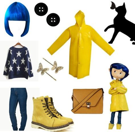 Festa a fantasia? Vistas-se de Coraline Halloween Coraline, Coraline Birthday, Coraline Cosplay, Coraline Halloween Costume, Coraline Halloween, Coraline Costume, Halloween Coustumes, Holloween Costume, Holiday Costumes