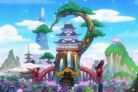 Wano Country | One Piece Wiki | Fandom One Piece Wano, Monte Fuji, Big Mom, Scenery Background, Anime One, Cool Backgrounds, Background Pictures, One Piece (anime), Wallpaper Pc