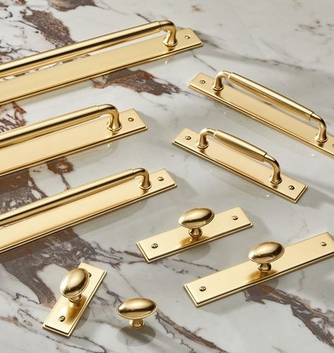 Cabinet Hardware Collections | Rejuvenation Gold Hardware Kitchen, Appliance Pulls Hardware, Brass Kitchen Hardware, Gold Cabinet Hardware, Classic Cabinet, Light And Dwell, Kitchen Drawer Pulls, Brass Cabinet Hardware, Brass Cabinet Pulls