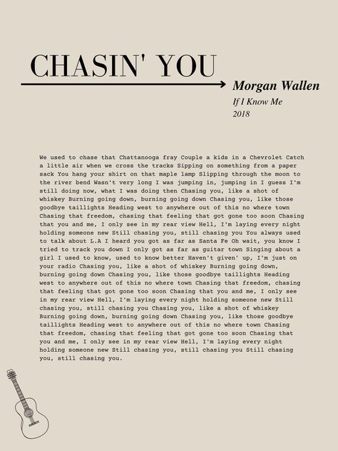 Make your house a home with this unique Morgan Wallen lyric poster. Digital wall art! Morgan Wallen Chasin You Lyrics, Somebody’s Problem Morgan Wallen, 7 Summers Morgan Wallen Lyrics, Morgan Wallen Thinking About Me Lyrics, Morgan Wallen Pictures For Wall Collage, Country Wallpaper Morgan Wallen, Thought You Should Know Morgan Wallen Lyrics, Sunrise Morgan Wallen, Morgan Wallen Prints