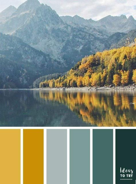 Ochre Kitchen, Color Palette Teal, Mustard Color Scheme, Teal And Mustard, Palette Color, Design Seeds, Mustard Color, Colour Board, Autumn Landscape