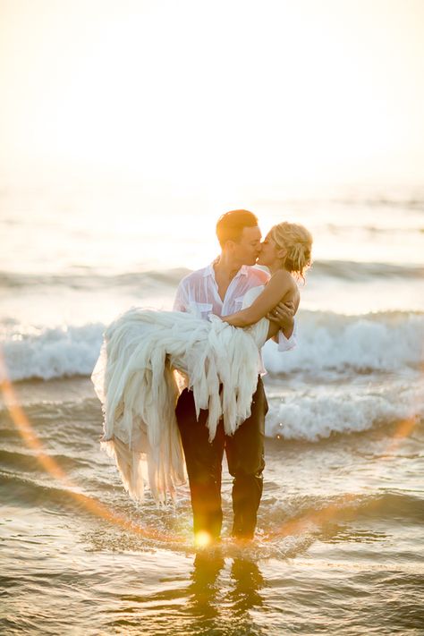 Beach Wedding Trash The Dress, Wedding Dress In Ocean, Groom And Step Daughter Photos, Wedding Pictures In The Ocean, Ocean Wedding Photography, Ocean Wedding Pictures, Trash The Dress Photo Shoot Beach, Ocean Wedding Photos, Classy Beach Wedding