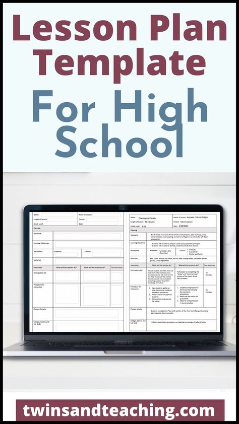 lesson plan template for high school and middle school Lesson Plan Template High School, Biology Lesson Plans High School, High School Teacher Resources, Psychology Lesson Plans High School, Middle School Lesson Plan Template, Facs Lesson Plans, Business Classroom, Teacher Lesson Plans Template, High School English Lesson Plans