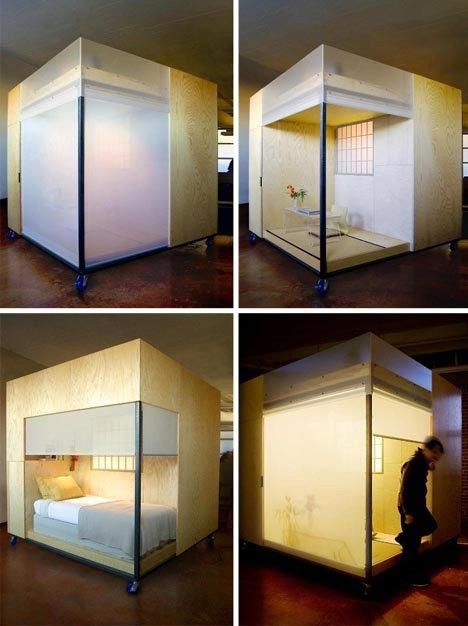 Small Space Hacks, Mini Apartments, Micro Apartment, Dekorasi Kamar Tidur, Prefabricated Houses, Cube Design, Small Room Design, Small Room, Tiny Living