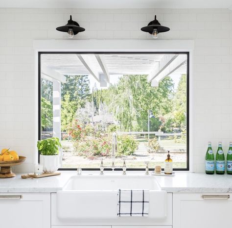 Window Above Kitchen Sink, Window Over Kitchen Sink, Window Above Sink, Above Kitchen Sink, Window Over Sink, Kitchen Sink Window, Style Me Pretty Living, Picture Window, French Style Homes