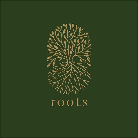 Premium Vector | Roots tree illustration logo with premium vector luxury style Logo With Tree Design, Tree And Roots Illustration, Rooted Logo Design, Tree Root Illustration, Tree With Roots Illustration, Roots Illustration Design, Nature Logos Inspiration, Root Graphic Design, Roots Logo Design Ideas