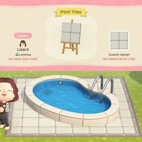 Lizard on Instagram: “The tiles I made to match the white pool! #acnh #animalcrossingnewhorizons #animalcrossingswitch #acnhpattern #acnhdesigns #acnhtiles…” White Tile Acnh Code, Acnh Tile Code, Acnh Path, Ac Codes, White Pool, Animal Crossing 3ds, Ac New Leaf, Animals Crossing, Animal Crossing Memes