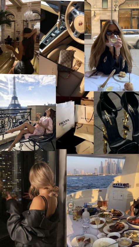 Asethetic Wallpaper For Girl, Becoming Rich Aesthetic, Glam Woman Aesthetic, Aesthetic Pictures Fashion Designer, Rich Moodboard Aesthetic, Rich Collage Aesthetic, Rich Wallpaper Iphone Aesthetic, Rich Girl Vision Board Wallpaper Desktop, Wealthy Girls Aesthetic