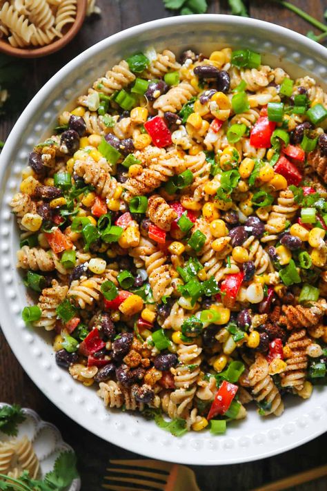 Mexican Street Corn Pasta Salad in a bowl Julie’s Album Recipes, Mexican Street Corn Pasta Salad, Mexican Street Corn Pasta, Street Corn Pasta Salad, Street Corn Pasta, Mexico Recipes, Corn Pasta Salad, Mexican Pasta, Mexican Salad