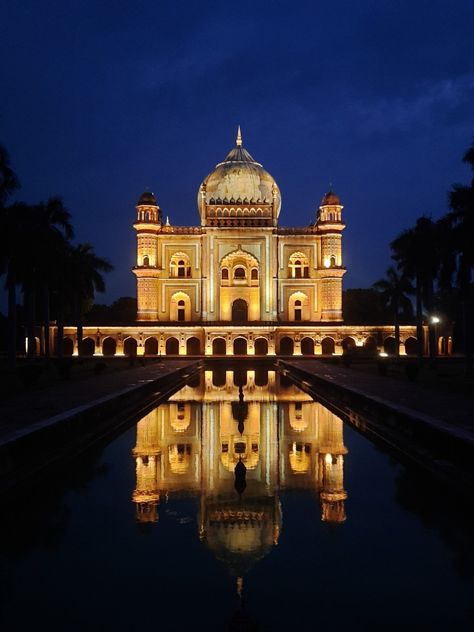 Safdarjung tomb at night.... Taj Mahal At Night, Safdarjung Tomb, Wallpaper For Lock Screen, Monument In India, For Lock Screen, Asian Architecture, Sapphire Rings, Sun Sets, Blue Sapphire Rings