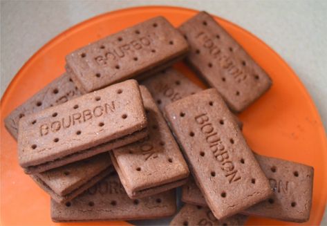 Bourbon Biscuit Bourbon Biscuit, Trinidadian Food, British Snacks, Trinidadian Recipes, Bourbon Biscuits, Bourbon Cream, Cream Biscuits, British Tea, Wrestling Superstars