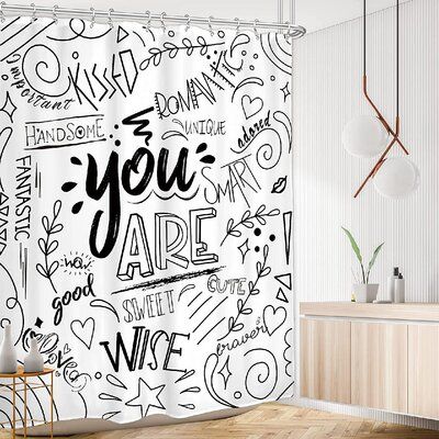 Exo Doodle, Teen Shower Curtain, Black White Shower Curtain, Funny Shower Curtains, Cool Shower Curtains, Personalized Shower Curtain, Abstract Shower Curtain, Funny Quotes For Kids, Bathroom Partitions