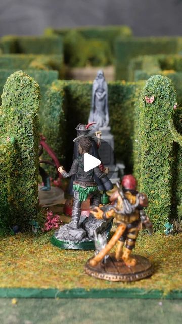 D&d Diorama, Diy Dnd Terrain, Dnd Decorations, Forest Terrain, Warhammer Diorama, Craft Miniature, Hedge Maze, Mini Diorama, Dnd Terrain