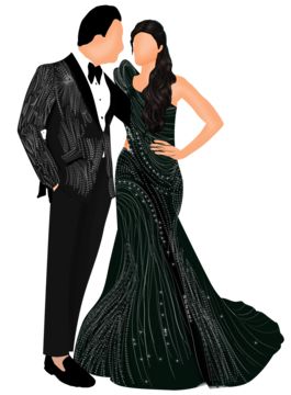 Love Illustration Art Couple, Couple Illustration Indian, Reception Caricature, Party Wear Illustration, Sangeet Caricature, Cartoon Characters Couple, Carry Catcher, Wedding Invitation Cartoon, Bride And Groom Caricature