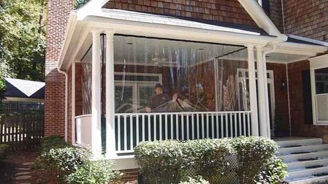 Mosquito netting curtains and no-see-um netting curtains Enclosed Deck, Rv Deck, Winter Curtains, Mosquito Curtains, Porch Enclosures, Cloth Curtains, Balkon Decor, Porch Curtains, Vinyl Panels