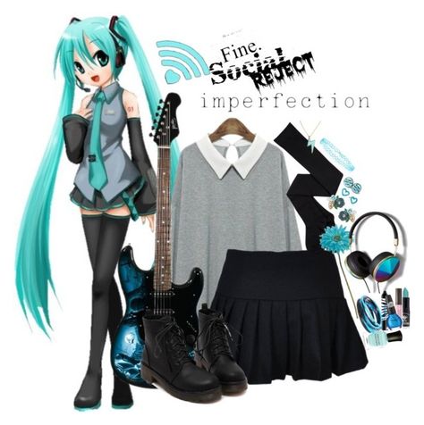 "Hatsune Miku" by steady-smile ❤ liked on Polyvore featuring Betsey Johnson, Marc by Marc Jacobs, Allstate Floral, Monsoon, Abercrombie & Fitch, Sisley, Laura Mercier, OPI, Deborah Lippmann and plus size clothing Hatsune Miku Casual Outfit, Hatsune Miku Inspired Outfits, Miku Inspired Outfits, Hatsune Miku Outfits, Disney Bounds, Miku Cosplay, Anime Inspired Outfits, Casual Cosplay, Deborah Lippmann