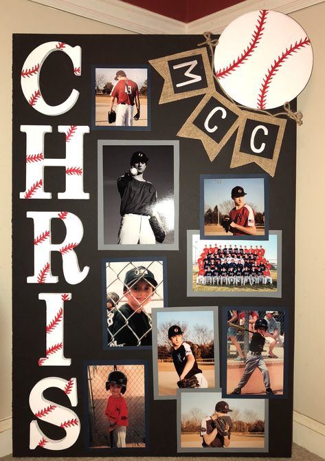 Senior Picture Gifts, Poster Board Senior Night, Senior Grad Poster Ideas, Senior Night Poster Baseball, Senior Posters Softball, Senior Soccer Night Posters, Senior Sport Poster Ideas, Senior Picture Frames Collage, Senior Baseball Boards