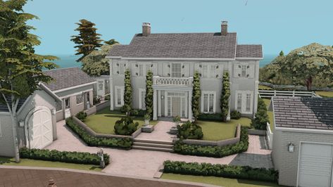 House With Stables, Hamptons Mansion, Brindleton Bay, Old Money House, Pool With A View, The Sims 4 Lots, Sims 4 Tsr, Sims 4 Family, Sims 4 House Building