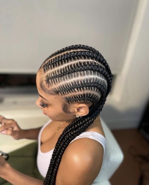 8 Stitch Braids, Feed In Braids Hairstyles, African Hair Braiding Styles, Braided Cornrow Hairstyles, Braids Hairstyles Pictures, Stitch Braids, Quick Braided Hairstyles, Protective Hairstyles Braids, Feed In Braid