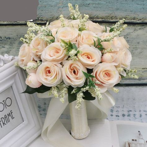 White rose bridal bouquet