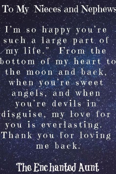 Do you love your nieces and nephews?  Is it the only kind of love that an Aunt can know?  Read the open letter to my nieces and nephews and write one for your nieces and nephews! #quotesforaunt #auntquotes #nieces #nephews #auntandniece #auntandnephew Nephews And Nieces Quotes, To My Nieces And Nephews, Nieces And Nephew Quotes, Neices Quotes From Aunt, Proud Aunt Quotes Nephew, My Niece Quotes I Love, Niece And Nephew Quotes, Aunt Tattoo For Niece And Nephew, Letter To My Nephew