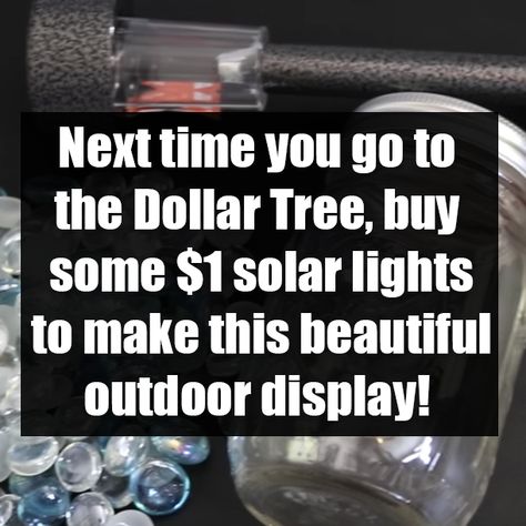 Dollar Store Solar Lights Ideas Outdoor, Dollar Tree Solar Lights Diy Projects, Diy Solar Lights Ideas, Dollar Tree Solar Light Ideas, Solar Lights Ideas Outdoor, Cheap Solar Lights, Solar Light Projects, Do It On A Dime, Mason Jar Solar Lights