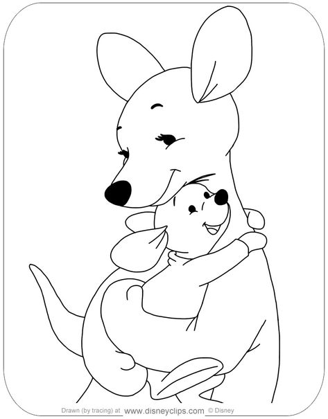 Kanga And Roo Tattoo, Kangaroo Image, Winnie The Pooh Kanga, Roo Winnie The Pooh, Kanga And Roo, Pooh Bebe, Coloring Pages Disney, Eeyore Pictures, Winnie The Pooh Drawing