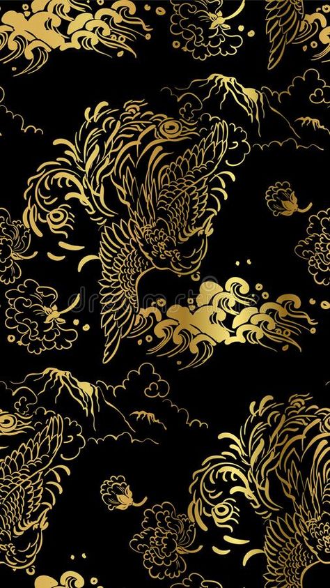 Journal Book Design, Chinese Vector, Japanese Phoenix Tattoo, Motif Vector, Phoenix Wallpaper, Japanese Mythology, Best Wallpapers, Graphic Patterns, Textures Patterns