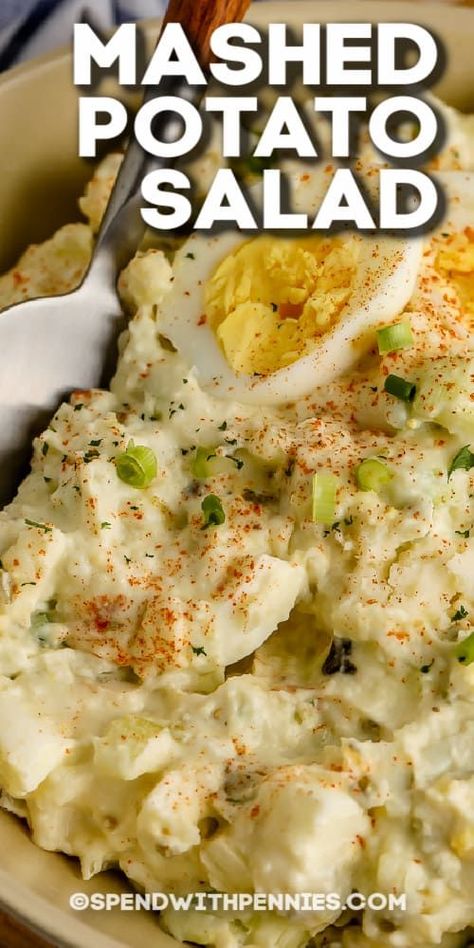 Mashed Potato Salad, Best Potato Salad Recipe, Potato Salad With Egg, Loaded Mashed Potatoes, Instant Mashed Potatoes, Creamy Potato Salad, Shredded Carrots, Sour Cream Recipes, Creamed Potatoes