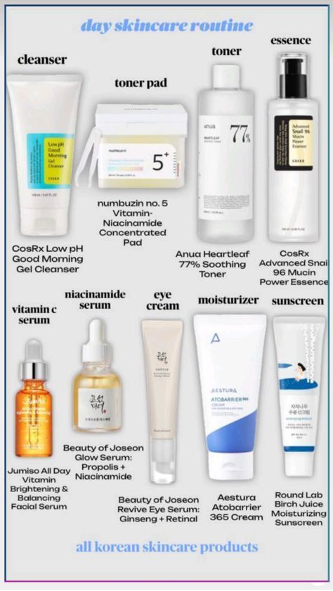 Pale Skin Skincare, Skin Care For Clear Glowing Skin, Day Time Skin Care Routine, Korean Skincare Routine Sensitive Skin, Korean Skin Care For Dry Skin, Skin Care Korean Products, Korean Skincare For Oily Skin, Korean Skincare For Combination Skin, Skin Care Korean Routine