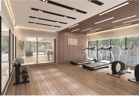 Modern Home Gym Interior Design, Luxury Wellness Center, Gym Ceiling Design, Modern Gym Interior Design, Gym Interior Design Ideas, Modern Home Gym Design, Ruang Gym, Modern Home Gym, Gym Design Interior