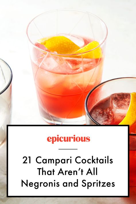 Aperitif Drinks Cocktails, Campari Drinks Cocktails, Gin Campari Cocktail, Campari Cocktail Recipes, Campari Recipes, Campari Drinks, Italian Cocktail Recipes, Hot Weather Drinks, Amaro Cocktails