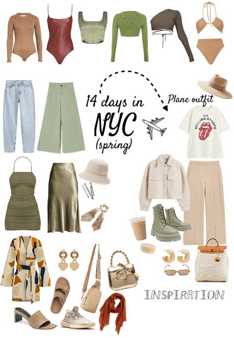 New York Outfit Ideas Spring, Outfits To Wear In New York Spring, Brooklyn Outfit Spring, New York City Outfits Spring 2023, Spring City Outfits New York, Vacation City Outfits, New York Early Spring Outfit, New York Summer Outfits Travel, Ny Trip Outfits Summer