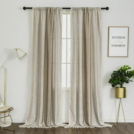 Specifications: Condition:100% Brand New Type:Panels Header:Rod Pocket Transparency:Light Filtering Mounting:Wall Mounted Style:Retro Room:Kitchen,Bedroom,Living Room Material:Cotton Linen Pattern:Grid,Tassels Color:Gray,Coffee(Optional) Size (WxH): W:52"x H:18"/132cm*45cm W:24"x H:35"/ 60cm*90cm W:54"x H:63"/137cm*160cm W:54"x H:84"/ 137cm*214cm W:54"x H:90"/ 137cm*228cm Features: 1.Design:Half shading,with elegant tassel, decorate your windows, and protect your furniture, floors and artwork fr Neutral Living Room Curtains Bed Bath & Beyond, Kitchen Retro, Living Room Drapes, Dining Room Curtains, Vintage Window, Retro Room, Tassel Curtains, Window Curtain Rods, Curtains For Bedroom