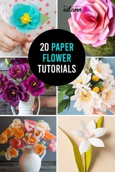 How to make paper flowers - 20 gorgeous DIY paper flower tutorials #paperflowers Make Paper Flowers, Fleurs Diy, Pinup Art, Diy Bricolage, Paper Flower Template, Diy And Crafts Sewing, Mason Jar Crafts Diy, How To Make Paper Flowers, Tissue Paper Flowers