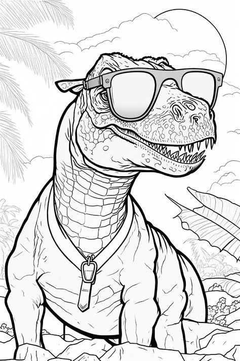 Colouring Pages Dinosaurs, Dinasour Coloring Paper, T Rex Coloring Page, Dinosaur Colouring Pages, Dinosaur Coloring Pages Free Printable, Dino Coloring Pages, Coloring Pages Dinosaur, Funny Coloring Pages, Dinosaur Coloring Sheets