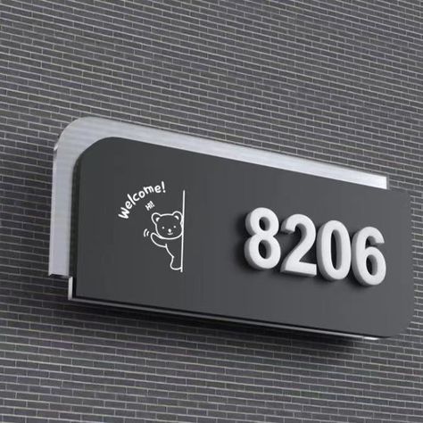 Custom Acrylic Door Numbers Plate Sign for Office Acrylic Door Sign, Acrylic Number Sign, Modern Door Sign, Door Name Plates Unique, Office Name Plate Ideas, Door Signage Design, Office Sign Design, Room Signage Design, Room Number Design